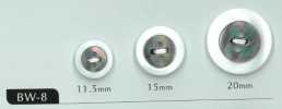 BW-8 Bouton Coquillage Blanc 4 Trous