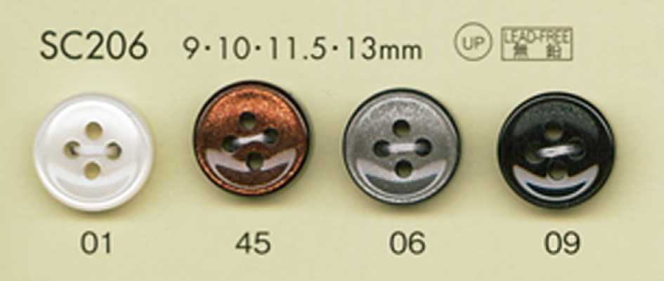 SC206 DAIYA BUTTONS Série HYPER DURABLE résistante aux chocs Boutons en polyester façon coquille