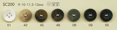 SC200 Boutons DAIYA BUTTONS résistants aux chocs série HYPER DURABLE, aspect corne de buffle en polyester