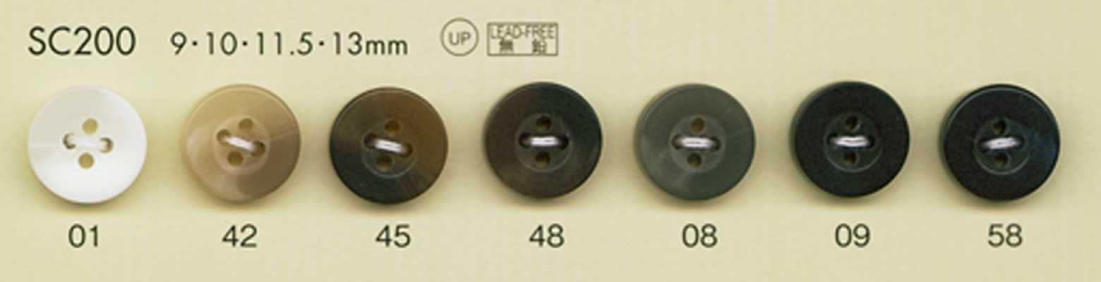 SC200 Boutons DAIYA BUTTONS résistants aux chocs série HYPER DURABLE, aspect corne de buffle en polyester