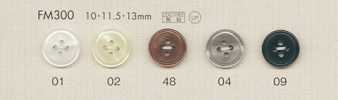 FM300 DAIYA BUTTONS Bouton en polyester aspect nacre
