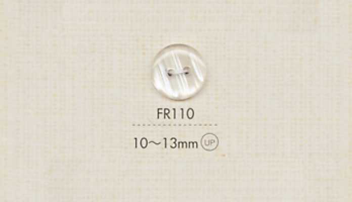 FR110 DAIYA BUTTONS Bouton transparent à deux trous (motif strié)