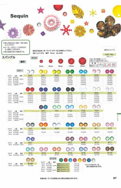 スパングル 亀甲 Paillette écaille de tortue