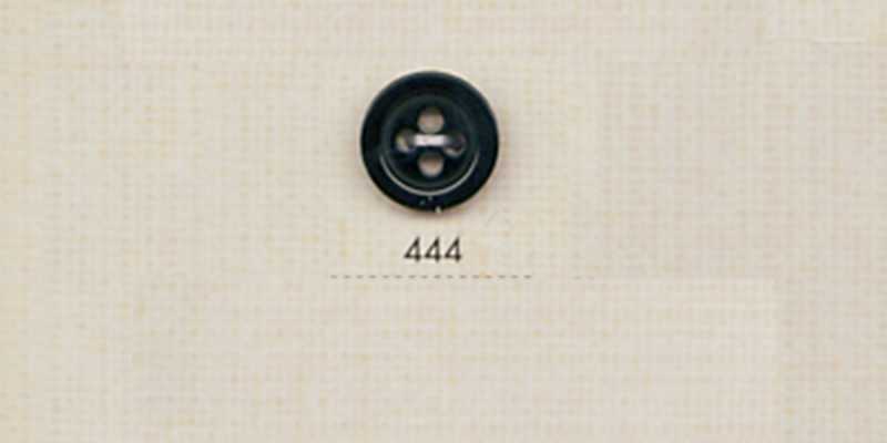 444 Bouton en polyester style corne de buffle à quatre trous DAIYA BUTTONS (noir)