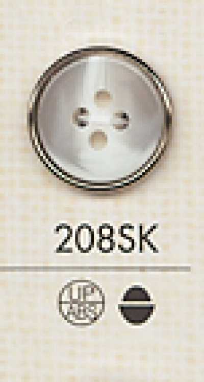 208SK Bouton de chemise en plastique simple à 4 trous