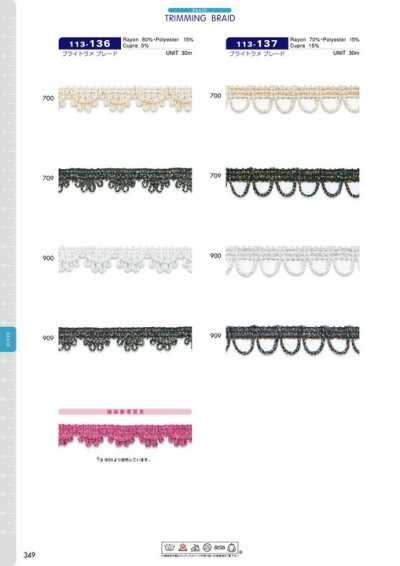 113-136 Tresse lamée brillante env. 12 mm