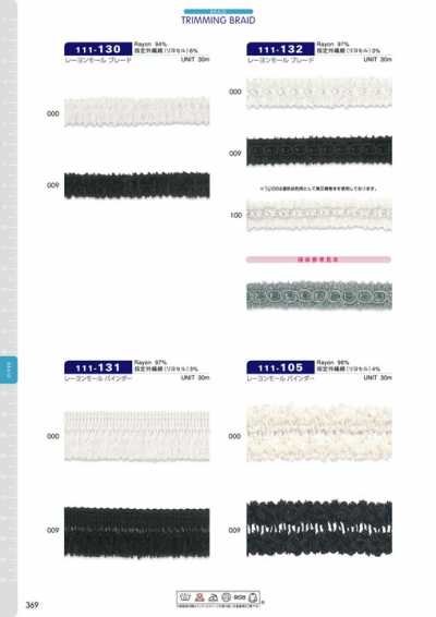 111-105 Bordure chenille en rayonne env. 25 mm