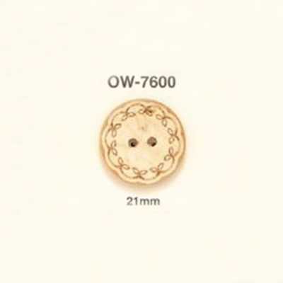 OW-7600 Bouton en bois à motif floral
