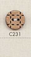 C231 Bouton En Bois De Style Point 2 Trous En Matériau Naturel