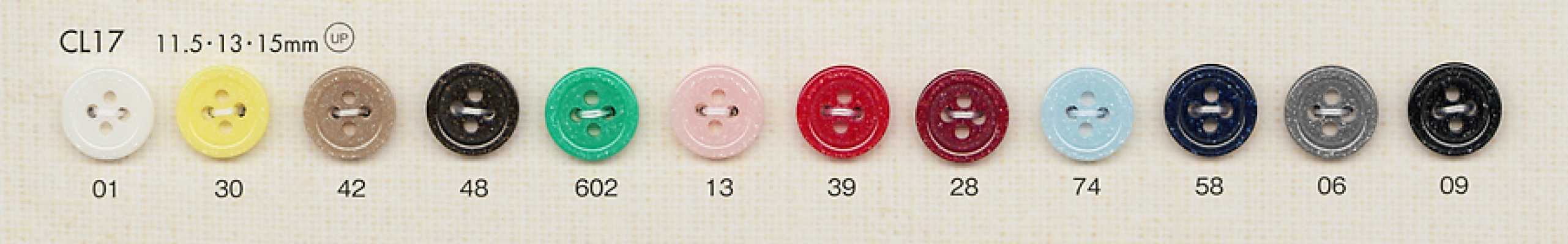 CL17 Bouton en plastique pailleté à quatre trous pour chemises et chemisiers