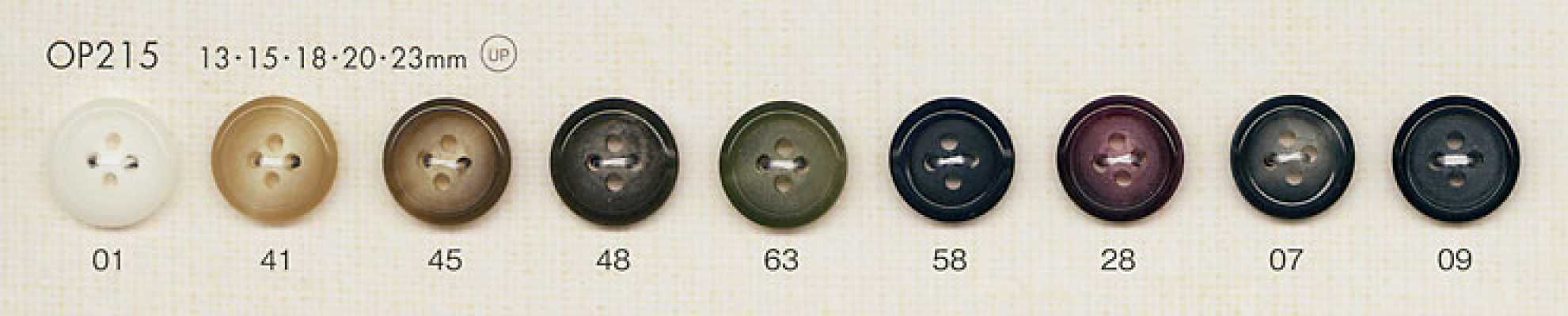 OP215 Bouton luxueux en polyester style corne de buffle à 4 trous