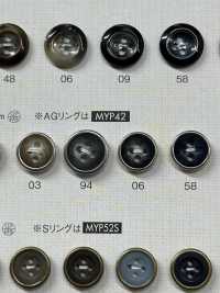MYP42S Bouton En Polyester Argenté à 4 Trous Semblable à Un Buffle DAIYA BUTTON(DAIYA BUTTON) Sous-photo