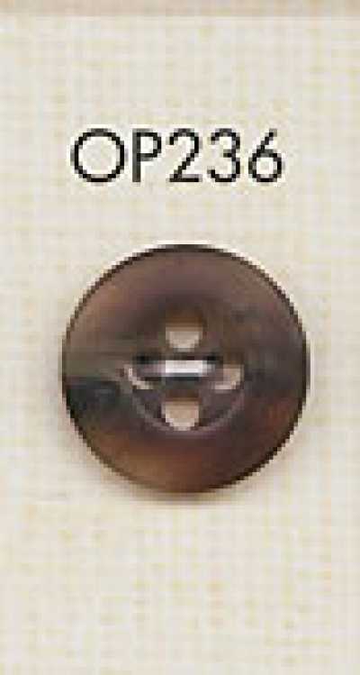 OP236 Bouton en résine polyester aspect corne de buffle mate à 4 trous