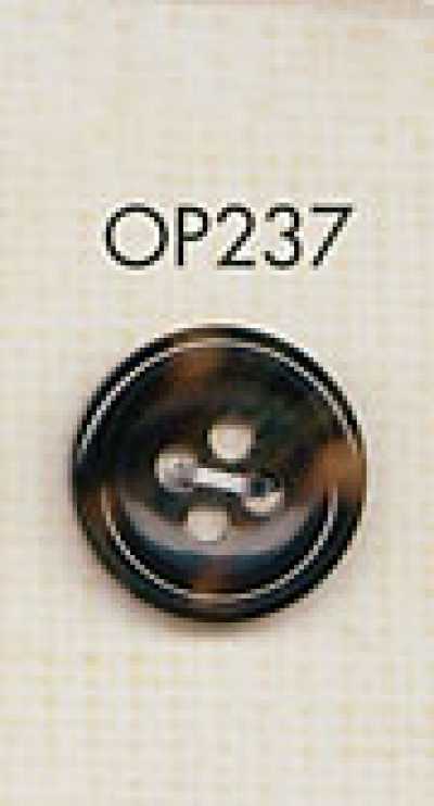 OP237 Bouton luxueux en polyester style corne de buffle à 4 trous