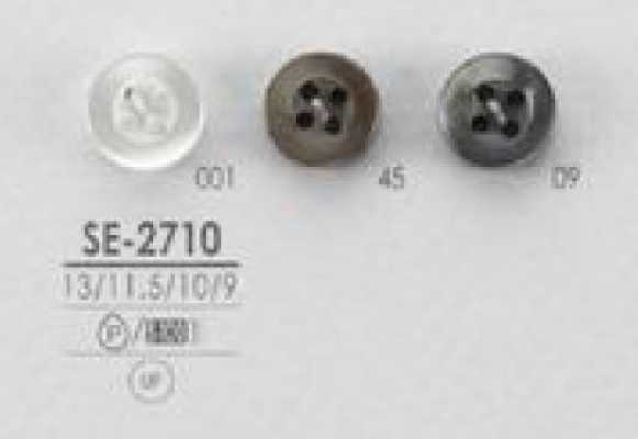 SE-2710 Bouton simple en polyester à quatre trous style coquille pour chemises et chemisiers