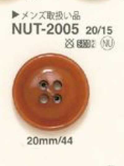 NUT-2005 Bouton 4 trous en matière naturelle de noix