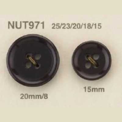 NUT-971 Bouton 4 trous en matière naturelle de noix