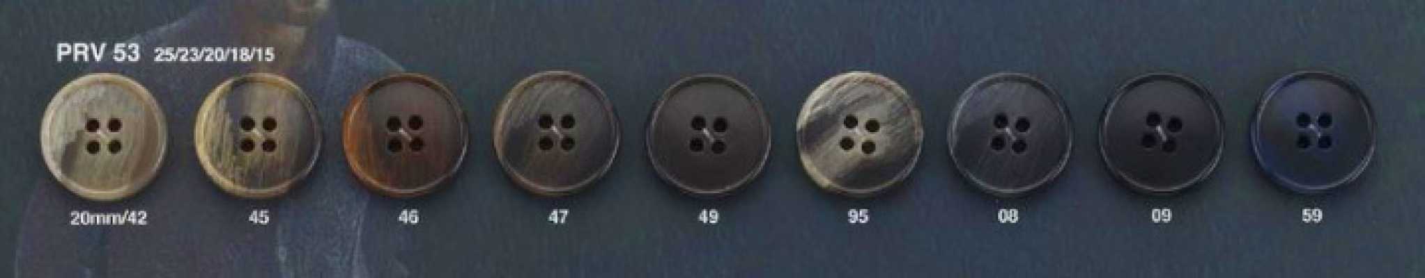 PRV53 Bouton 4 trous style corne de buffle durable