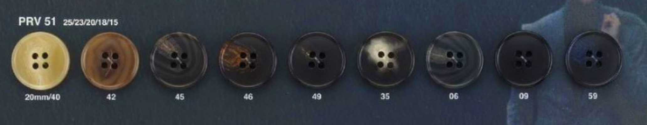 PRV51 Bouton à 4 trous style corne de buffle durable