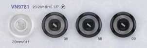 VN9781 Bouton polyester à 4 trous teint, sans colle, design anneau léger, toucher luxueux
