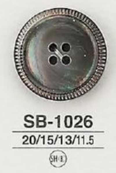 SB-1026 Bouton brillant à 4 trous en nacre noire