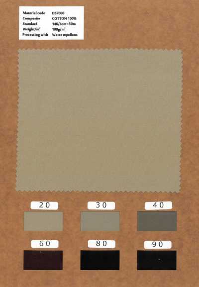 DS7000 Gabardine en coton teint en fil avec finition déperlante