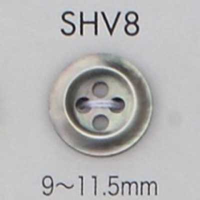 SHV8 Bouton en nacre à 4 trous avec bordure