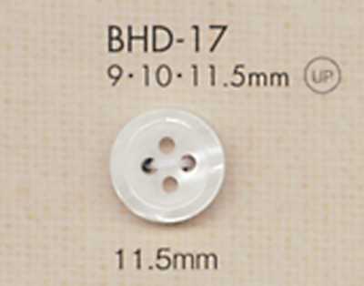 BHD17 DAIYA BUTTONS Bouton en polyester aspect coquillage à quatre trous, à bord renforcé, résistant aux chocs RIVER
