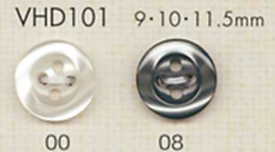 VHD101 DAIYA BUTTONS Série HYPER DURABLE résistante aux chocs, à bord, bouton en polyester aspect nacre à 4 trous