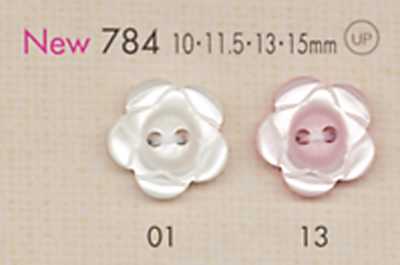 784 DAIYA BUTTONS Bouton en polyester à deux trous en forme de fleur