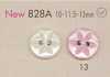 828A DAIYA BUTTONS Bouton en polyester à deux trous à motif floral