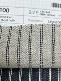 SB30100 Lin Rayé Hickory[Fabrication De Textile] SHIBAYA Sous-photo