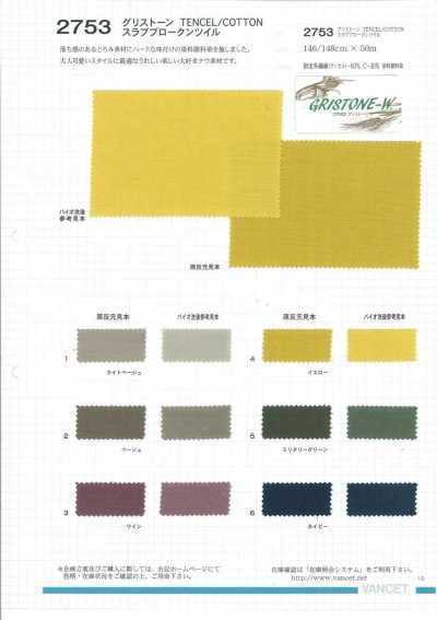 2753 Gristone TENCEL/Coton flammé sergé brisé