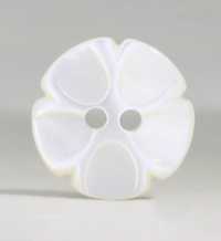 SSO18 Bouton Brillant 2 Trous En Forme De Fleur De Coquillage En Matériau Naturel IRIS Sous-photo
