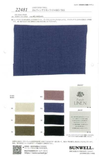 22481 Sergé de lin français 25s BIO-TKS