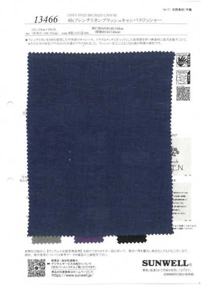13466 Canvas brossé en lin français 40s, finition lavée