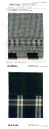 25416 Carreaux en armure toile coton/lin 16S teint en fil