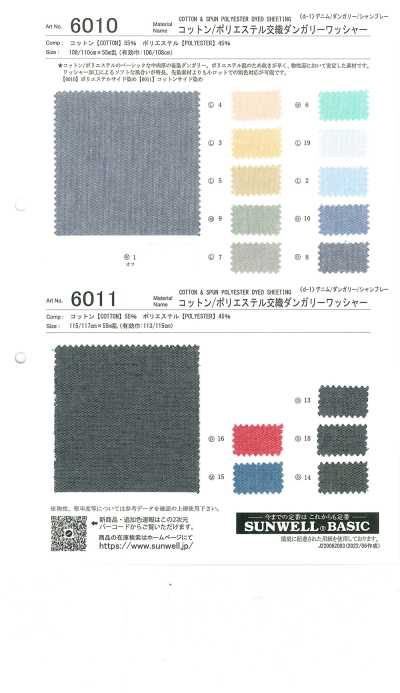 6011 Finition lavée pour tissu tissé coton/polyester pour salopette