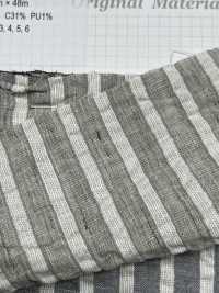 3014 Lin Coton Rayé Fronces[Fabrication De Textile] Textile Fin Sous-photo