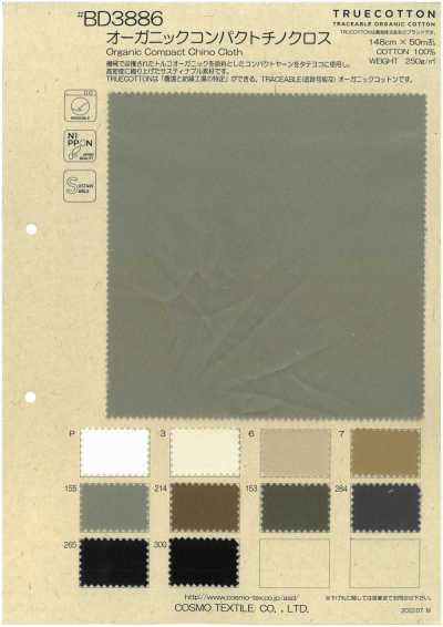 BD3886 Tissu chino en fil compact biologique