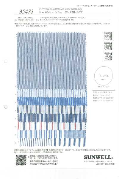 35473 Fuwa. Rayure froncée en coton 60s