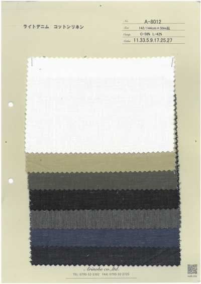 A-8012 Denim léger en coton et lin