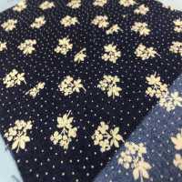 P2280-dotflower Chambray Discharge Imprimé Pois Et Fleurs[Fabrication De Textile] Textile Yoshiwa Sous-photo