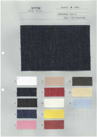 5777W Large gamme de couleurs, finition délavée du denim coloré 5 oz