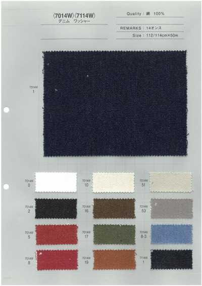 7014W Large choix de coloris, finition denim délavée 14 oz