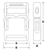 LB-S Boucle YKK LB - Type De Libération Côté Filetage 20 Mm ~ 50 Mm[Boucles Et Anneau] YKK Sous-photo