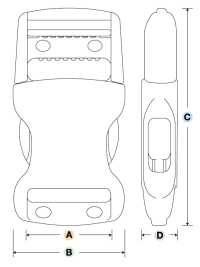 LB-R Boucle YKK Type De Libération Latérale LB-R[Boucles Et Anneau] YKK Sous-photo