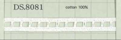 DS8081 Dentelle en coton Largeur : 8 mm