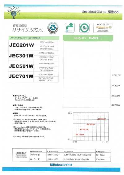 JEC501W Entoilage léger, polyvalent et doux 50D fabriqué avec des matériaux recyclés