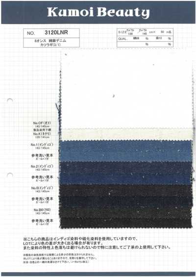 3120LNR Sergé denim coton-lin 8 oz (3/1)